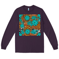 Plum leopard gemstone seamless pattern Long Sleeve Tee - BundleAndBundleShop