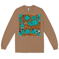 Toasted Coconut leopard gemstone seamless pattern Long Sleeve Tee - BundleAndBundleShop