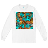 White leopard gemstone seamless pattern Long Sleeve Tee - BundleAndBundleShop