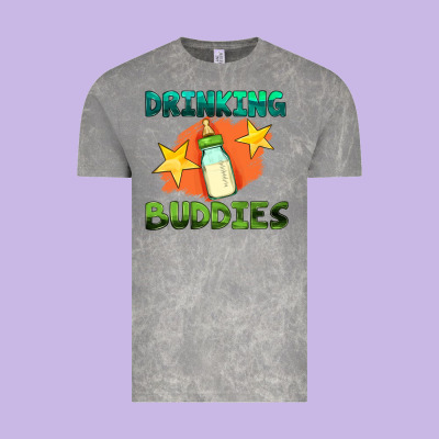 Drinking Buddies With Baby Bottle Vintage Tee Designed By Hra Design Shop
