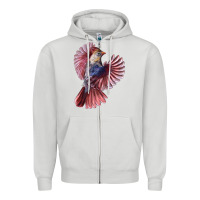Dove Grey Flying Northern Cardinal Bird Zipper Hoodie - LillyAllenDesigns