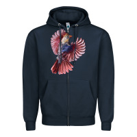 Navy Flying Northern Cardinal Bird Zipper Hoodie - LillyAllenDesigns