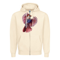 Sandshell Flying Northern Cardinal Bird Zipper Hoodie - LillyAllenDesigns