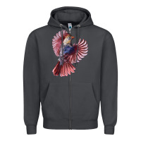Smoke Flying Northern Cardinal Bird Zipper Hoodie - LillyAllenDesigns