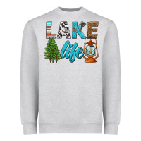 Heather Grey lake life Heavyweight Sweatshirt - HRA Design Shop