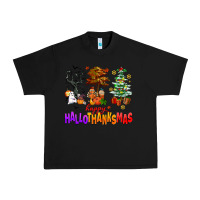Black happy hallothanksmas trees Urban Heavy Tee - AdoDesignShop