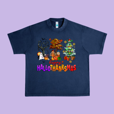Happy Hallothanksmas Trees Urban Heavy Tee Designed By Adodesignshop