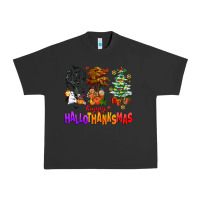 Pigment Black happy hallothanksmas trees Urban Heavy Tee - AdoDesignShop