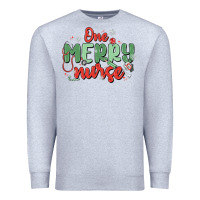 Heather Grey one merry nurse Premium Sweatshirt - MaliasSmallBusiness