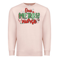 Pale Pink one merry nurse Premium Sweatshirt - MaliasSmallBusiness