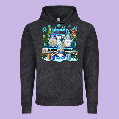 Snowman Gnome Truck Vintage Hoodie Designed By Texasbilliewilder