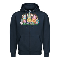 Navy Easter Day gnomes Zipper Hoodie - NancyCooperArtShop