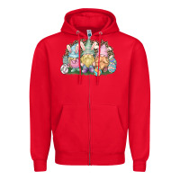 Red Easter Day gnomes Zipper Hoodie - NancyCooperArtShop