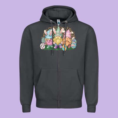 Easter Day Gnomes Zipper Hoodie Designed By Nancycooperartshop