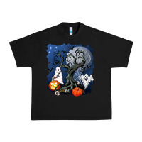 Black halloween tree and ghosts Urban Heavy Tee - AdoDesignShop