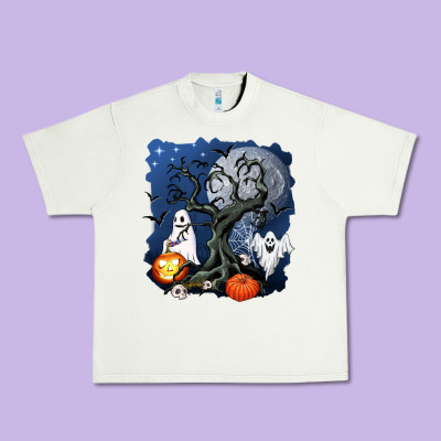 Halloween Tree And Ghosts Urban Heavy Tee Designed By Adodesignshop