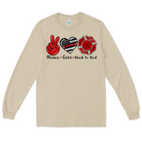 Mushroom peace love back to red Long Sleeve Tee - Artiststas