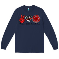 Navy peace love back to red Long Sleeve Tee - Artiststas