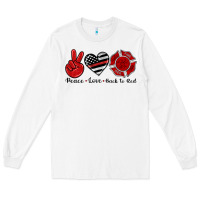 White peace love back to red Long Sleeve Tee - Artiststas