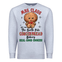 Heather Grey mrs claus the north pole gingerbread bakery real g Premium Sweatshirt - MaliasSmallBusiness