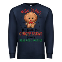 Navy mrs claus the north pole gingerbread bakery real g Premium Sweatshirt - MaliasSmallBusiness