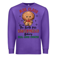Purple mrs claus the north pole gingerbread bakery real g Premium Sweatshirt - MaliasSmallBusiness
