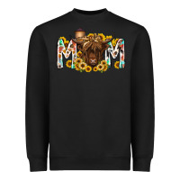 Black mom highland cow Heavyweight Sweatshirt - RacoonDesign