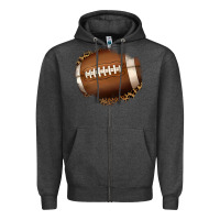Charcoal Heather leopard american football patch Zipper Hoodie - Jasminsmagicworld