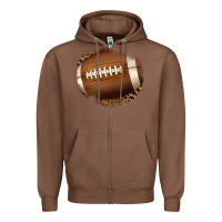 Chestnut leopard american football patch Zipper Hoodie - Jasminsmagicworld