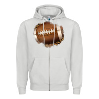 Dove Grey leopard american football patch Zipper Hoodie - Jasminsmagicworld