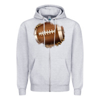 Heather Grey leopard american football patch Zipper Hoodie - Jasminsmagicworld