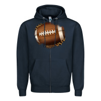 Navy leopard american football patch Zipper Hoodie - Jasminsmagicworld