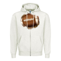 Oatmeal Heather leopard american football patch Zipper Hoodie - Jasminsmagicworld