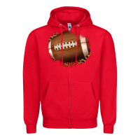 Red leopard american football patch Zipper Hoodie - Jasminsmagicworld