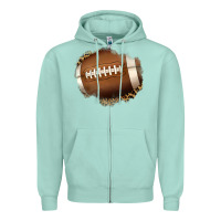 Seafoam leopard american football patch Zipper Hoodie - Jasminsmagicworld