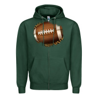 Sports Green leopard american football patch Zipper Hoodie - Jasminsmagicworld