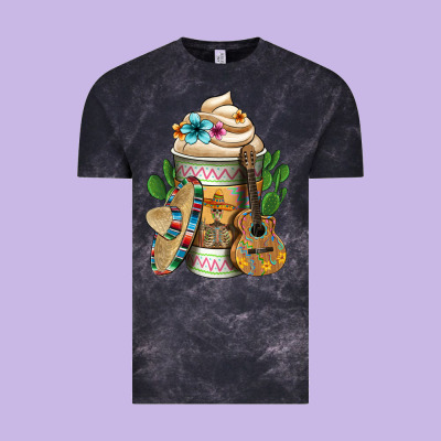 Mexican Hot Coffee Cup Vintage Tee Designed By Fadigitalartstudio