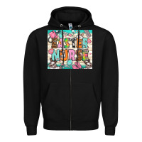 Black Easter Day Nurse Zipper Hoodie - NancyCooperArtShop