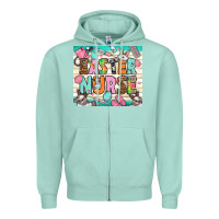 Seafoam Easter Day Nurse Zipper Hoodie - NancyCooperArtShop