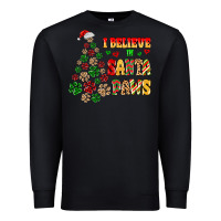 Black i believe in santa paws Premium Sweatshirt - MaliasSmallBusiness