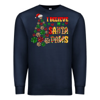 Navy i believe in santa paws Premium Sweatshirt - MaliasSmallBusiness