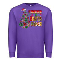 Purple i believe in santa paws Premium Sweatshirt - MaliasSmallBusiness