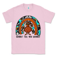 Bubblegum Pink gobble till you wobble rainbow Classic Tee - JahusDesignShop
