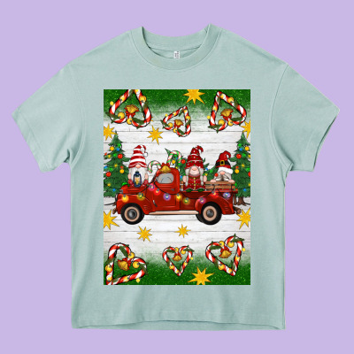 Christmas Gnomes Truck Heavy Core Tee Designed By Artiststas