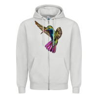 Flying Ruby Throated Hummingbird Zipper Hoodie | Teevron