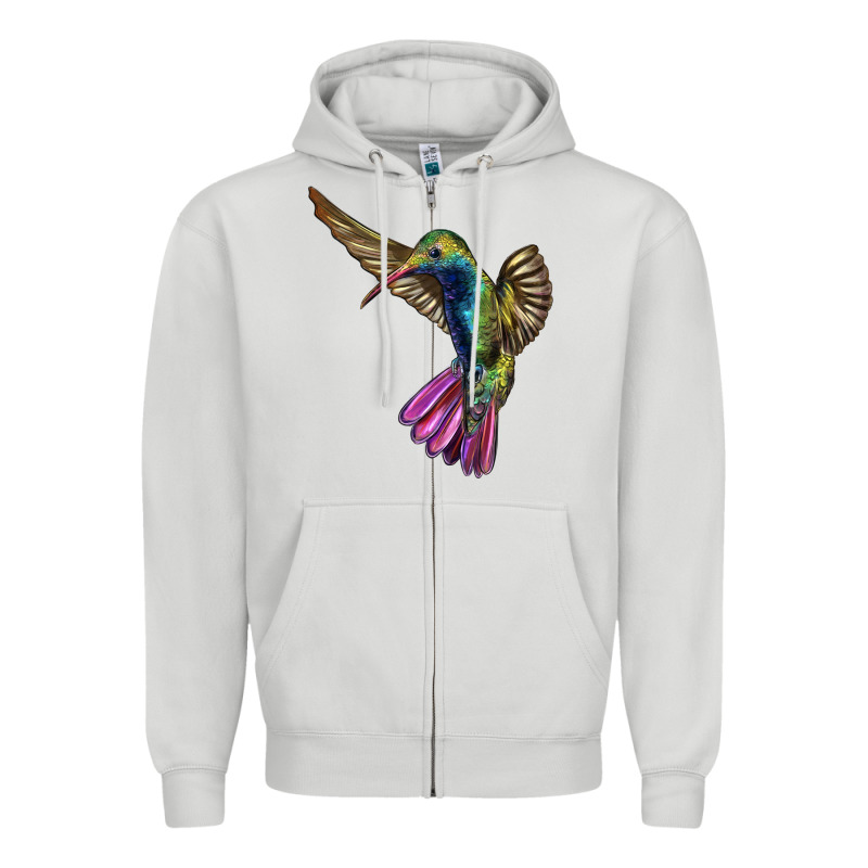Flying Ruby Throated Hummingbird Zipper Hoodie by LillyAllenDesigns | Teevron
