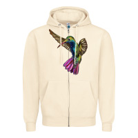 Sandshell Flying Ruby Throated Hummingbird Zipper Hoodie - LillyAllenDesigns