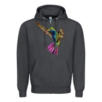 Smoke Flying Ruby Throated Hummingbird Zipper Hoodie - LillyAllenDesigns