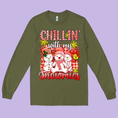 Chillin  With My Red Snowmies Long Sleeve Tee Designed By Adodesignshop
