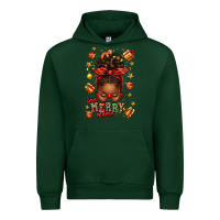 Forest Green one merry mama christmas afro messy bun Urban Hoodie - texasbilliewilder